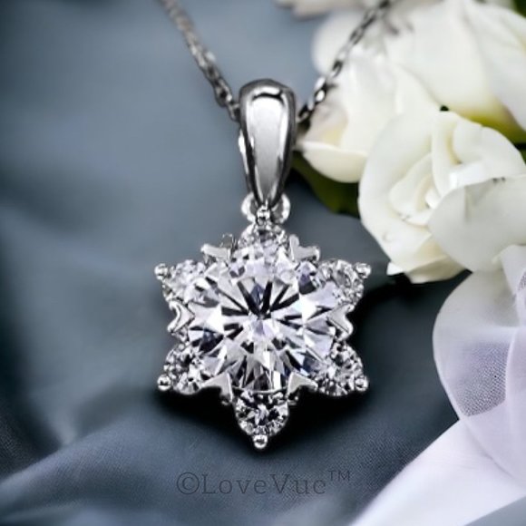 Certified 1ct. t.w. Diamond Star of David Brilliant Cut Necklace VVS1 - Picture 3 of 16